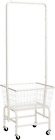 Laundry Cart With Rack Rolling Laundry Butler With Wire Storage Rackblack