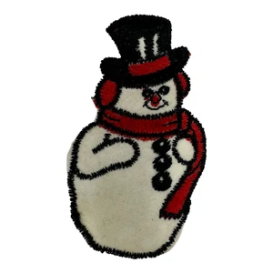 Vintage Snowman Embroidery Patch Jean Jacket Christmas Holidays Sew-On RARE. - Picture 1 of 2