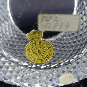 Kristall Glas Dose, Bonboniere, Diamant-Schliff, Crystal Box, Hamburg, 1960er - Bild 1 von 10