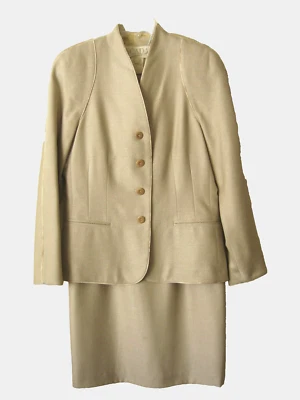 Traje falda forrada mezcla lana beige para mujer ESCADA Margaretha Ley - talla 36/40 Foto 1 de 4