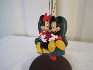 Disney – Mickey and Minnie in green chair with hearts xmas ornament - $31.95 - Picture 1 of 2