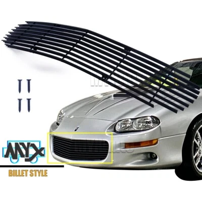 Fits 1998-2003 Chevy Camaro Black Main Upper Billet Grille Insert Foto 1 de 4