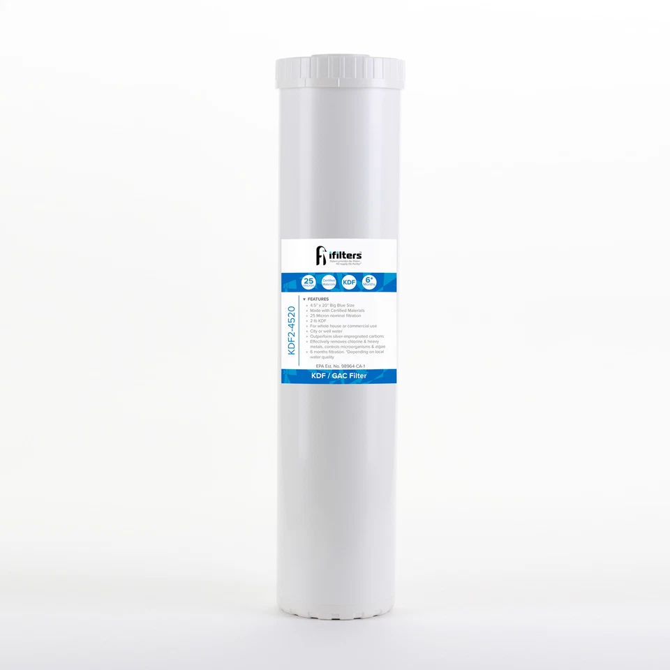 iFilters KDF and GAC City or Well Water Whole House Filtration 4.5" x 20" - Image 1 of 1