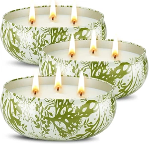 3 X 12Oz Citronella Candle Outdoor 3 Wick Soy Wax Citronella Candle Set Jar Cand - Picture 1 of 12