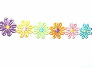 12/24 Pack Guipure Lace Trim Daisy Flower 15 mm 25 mm 27mm Motif Sew On Applique - Picture 1 of 39