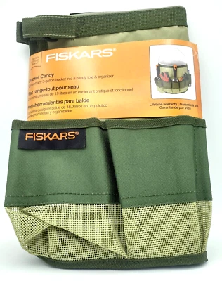 FISKARS Bucket Caddy Green Tool Tote Organizer Gardening New for 5 gallon bucket - Image 1 of 4