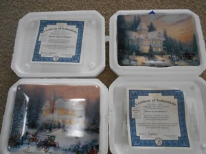 Placa rectangular Thomas Kinkade's Holiday Memories primera y segunda edición - Imagen 1 de 5