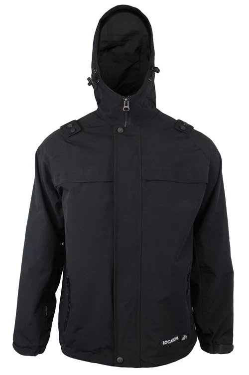 Mens Jacket Waterproof Taped Seams Black Coat JKT Location Outdoors Size S-2XL - Image 1 of 4