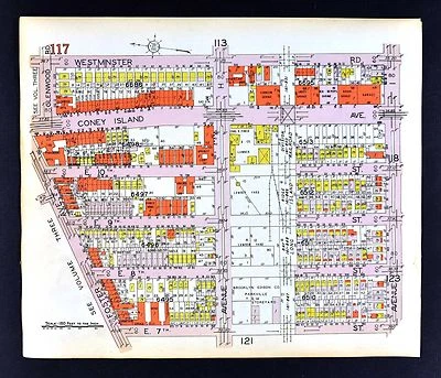 1929 Brooklyn Map Kensington Coney Island Avenue Foster 7-18th Str New York City - Image 1 of 2