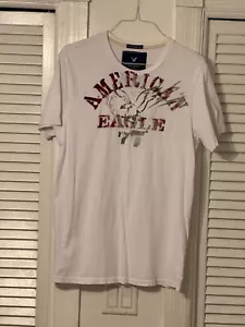 American Eagle 77~Vintage Fit, White w/Color Logo T-Shirt Men's Size Large Tall - Picture 1 of 6