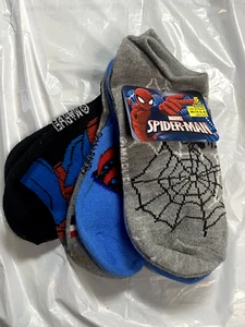 Marvel Spiderman Boy's 5 Pair Set No Show Socks (Navy, M (10.5-4) - Picture 1 of 8