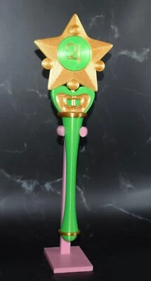 Cetro Varita Verde Estrella Palo ~ con Soporte Blanco ~ Hecho a Medida Foto 1 de 2