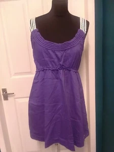 Hooch Purple Sleeveless Cotton Mini Dress - Size 14 (X) - Picture 1 of 6
