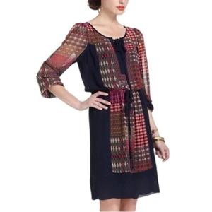 Anthropologie Maeve Rosalie Boho Patchwork Peasant Dress XS - Picture 1 of 12