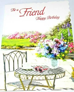 To a Friend Birthday Card by Heartstrings Cards. Garden Theme. - Picture 1 of 4