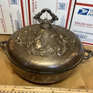 Vintage Towle Silverplate Covered Serving Dish With Glass Ovenware Insert. - Picture 1 of 8