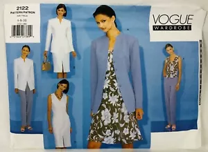 Vogue 2122 Dress Jacket Skirt Pant Top Sz 6 8 10 Sewing Pattern UC FF VTG OOP - Picture 1 of 6