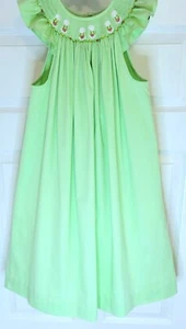 Silly Goose Little Girls Smocked Embroidered Flip-flops Shift Dress-Size-6X-NWOT - Picture 1 of 4