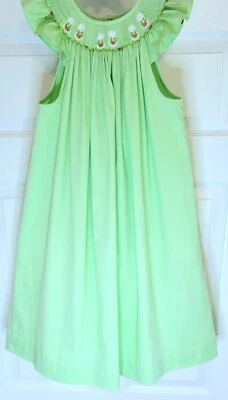 Silly Goose Little Girls Smocked Embroidered Flip-flops Shift Dress-Size-6X-NWOT - Image 1 of 4