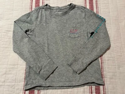 Vineyard Vines Girls T Shirt XS 5-6 Cotton Fuchsia Long Sleeve Merry Christmas - Image 1 of 3