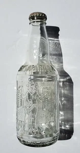 Seltene Souix City Klarglas Sarsaparilla Flasche Cowboy im Salontüren Design. - Bild 1 von 5
