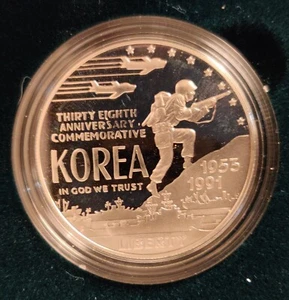 1991 Korean War Dollar & 1993 Jefferson Dollar both Silver Proofs display boxes - Picture 1 of 19