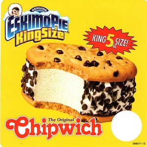 Vintage Original EskimoPie King Size Sandwich Das Original Chipwich Aufkleber 6"x6" - Bild 1 von 3