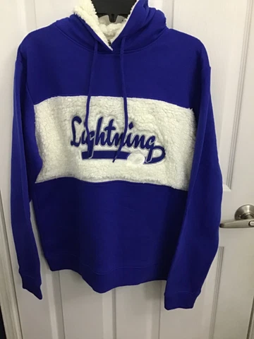 Tampa Bay Lightning Youth Blue Embroidered L/S Hooded Sweatshirt Large 12/14 Cover