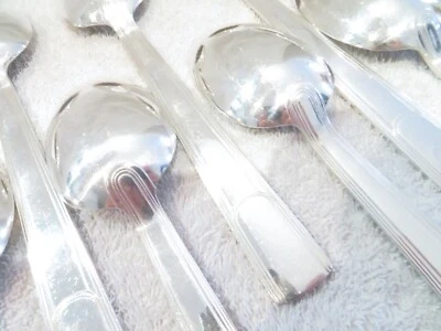 1930 francés plateado 12 cucharas soperas Christofle Gabón art deco Foto 1 de 4