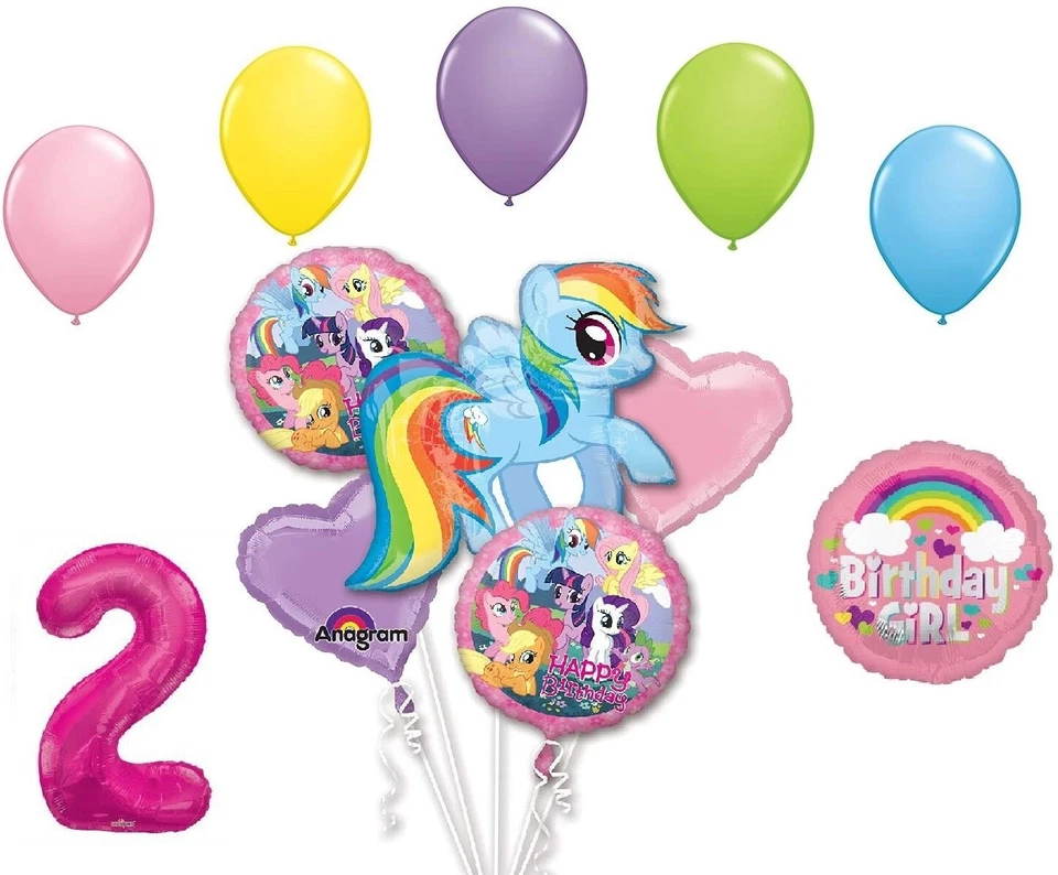 Conjunto de 12 balões de festa de aniversário My Little Pony Rainbow Dash Friends - Imagem 1 de 1
