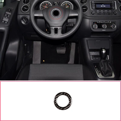 For Volkswagen Tiguan 2010-2016 Steering Wheel Logo Ring Trim Carbon Fiber - image 1 of 4