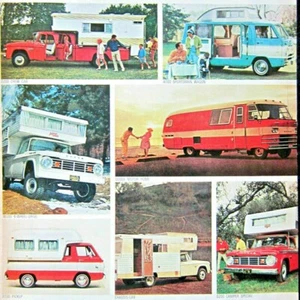 1966 Dodge Camper Orig Print Ad Motor Home Pickup Sportsman Crew Cab Truck 9x12 - Picture 1 of 8