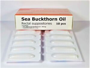 10 SEA BUCKTHORN OIL RECTAL SUPPOSITORIES, ANTI Haemorrhoids Anal Fissure, Ulcer