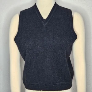 VTG Nicklaus Women's Black V-Neck Alpaca Wool Blend Vest Size M Made in Peru - Picture 1 of 6