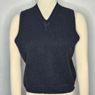 VTG Nicklaus Women's Black V-Neck Alpaca Wool Blend Vest Size M Made in Peru - Image 1 of 4