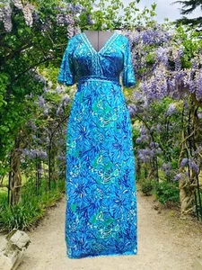 Neu mit Etikett Lilly Pulitzer Addison Abaco blau Turtle Awe Jersey Strick Maxikleid Größe 4 - Bild 1 von 10