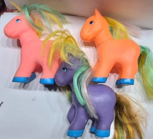 Vintage 1980er Pretty Pets Remco My Little Pony Fakie Pferd Spielzeug pink orange lila - Bild 1 von 17