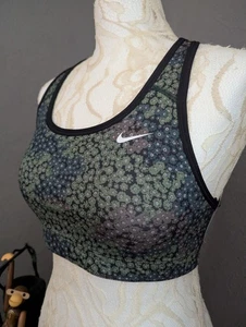 Nike Reversible Sporttop Sport BH M Unterbrustumfang 74cm Grün Floral Blumen - Bild 1 von 17