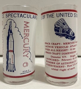 Vintage NASA Sammler Glas Space Spectaculars of the U.S. "Mercury 6" - 2er Set - Bild 1 von 3