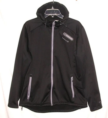 Avalanche Weather Shield Womens Hoodie Jacket Sz L Black Minimalist Pockets Moto - Image 1 of 4