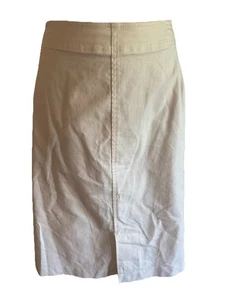 TALBOTS Figura Completa Talla 22 Blanco Algodón Elástico Mini Falda Inclinada Bolsillos Laterales - Imagen 1 de 13