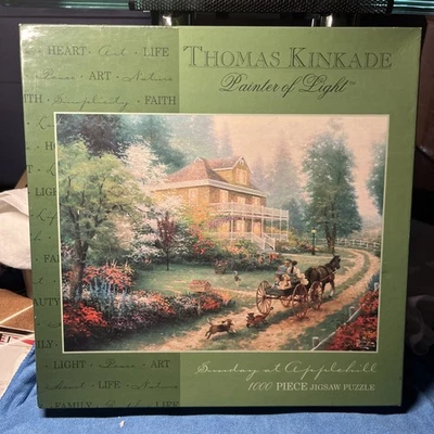 NEW SEALED VTG THOMAS KINKADE SUNDAY AT APPLEHILL 1000 PIECE PUZZLE VINTAGE - Image 1 of 4