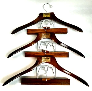 Menge von drei handiformen Deluxe Teak Französisch Kombination Kleiderbügel - Bild 1 von 5