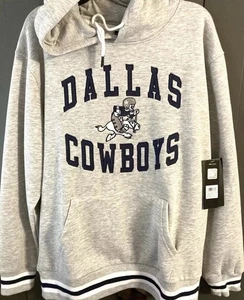 NFL Dallas Cowboys Old Logo Embroidered Gray Hoodie Size Small Retails $85 NWT - Picture 1 of 3