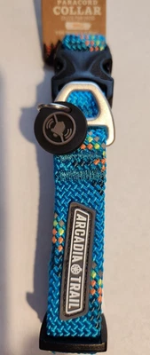 Arcadia Trail Rope Paracord 狗项圈小号颈部 9.5 至 14 英寸-蓝色 — 第 1/4 张图片