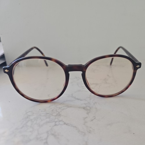 Vintage Giorgio Armani Matte Tortoise Panto Eyeglass Frames Mod 325 063