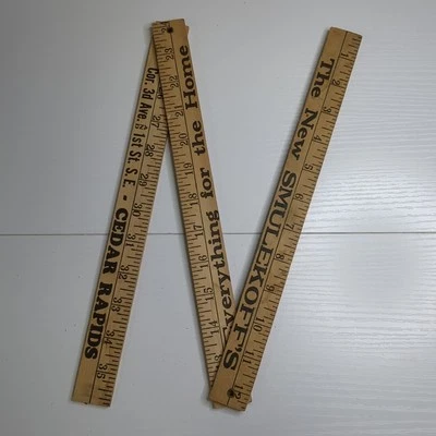 Memorabilia publicitaria de palo de patio de regla plegable vintage Foto 1 de 3