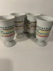 50er-60er Jahre MCM EISBECHER SODA BRUNNEN MILCHSHAKE RETRO GLÄSER 4er SET - Bild 1 von 5