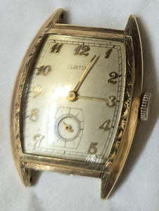 Vintage CLINTON/BULOVA. Goldfarbene Analog Herrenuhr zum Aufziehen. - Bild 1 von 4