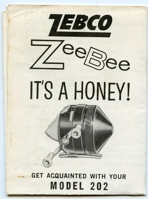 Zebco ZeeBee de colección - ¡Es una miel! - Modelo 202 - Lista de instrucciones y piezas Foto 1 de 3